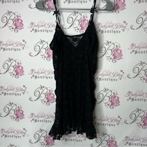 Flora dress Lacie mesh chemise babydoll sexy lingerie Black Lace Ruched Dress - Picture 2 of 6